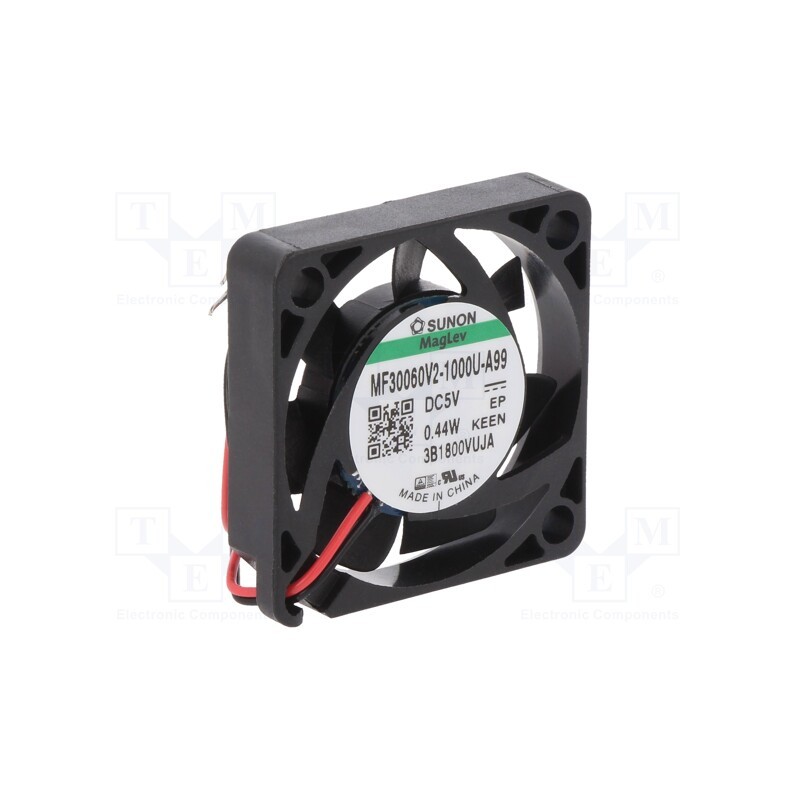 1 pcs x SUNON - MF30060V2-1000U-A99 - Fan: DC, axial, 5VDC, 30x30x6mm, 6.35m3/h, 15.7dBA, Vapo, 7100rpm