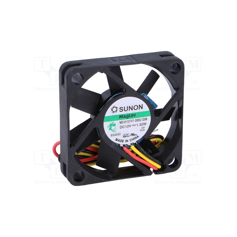1 pcs x SUNON - ME45101V1-000U-G99 - Fan: DC, axial, 12VDC, 45x45x10mm, 19.9m3/h, 32.5dBA, Vapo, 26AWG