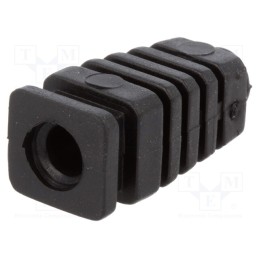 10 pcs x KRADEX - FI 5 - Strain relief, rubber, L: 26mm, black, Panel thick: max.2.7mm