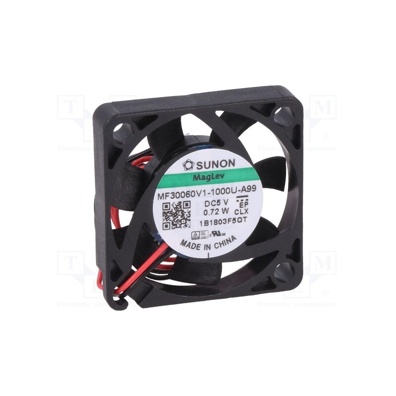 1 pcs x SUNON - MF30060V1-1000U-A99 - Fan: DC, axial, 5VDC, 30x30x6mm, 8.28m3/h, 23.6dBA, Vapo, 9100rpm