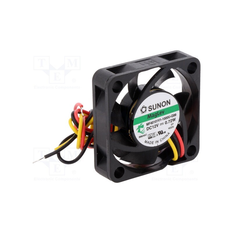 1 pcs x SUNON - MF40101V1-1000U-G99 - Fan: DC, axial, 12VDC, 40x40x10mm, 13.52m3/h, 27.3dBA, Vapo, 7000rpm