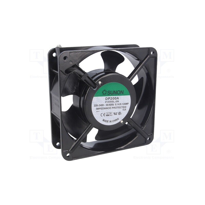1 pcs x SUNON - DP200A2123XSL.GN - Fan: AC, axial, 230VAC, 120x120x38mm, 161m3/h(±10%), 44dBA, 2700rpm