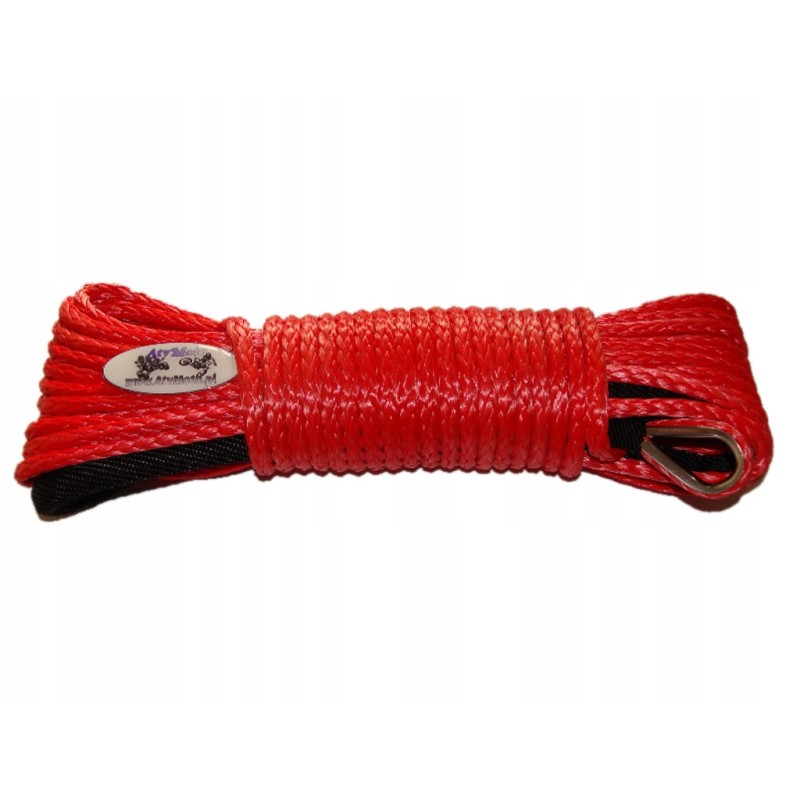 Synthetic rope for winch, 5mm 15m, red