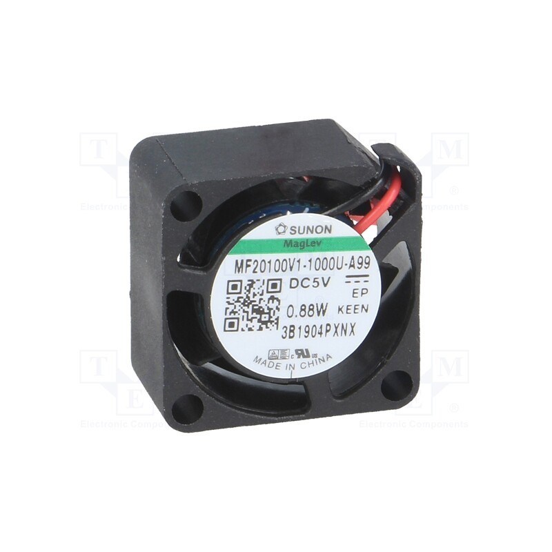 1 pcs x SUNON - MF20100V1-1000U-A99 - Fan: DC, axial, 5VDC, 20x20x10mm, 3.22m3/h, 25dBA, Vapo, 16500rpm