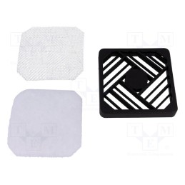 1 pcs x RICHCO - RCP-080-T - Guard, plastic, 80x80mm, screw, with EMI shielding,with filter