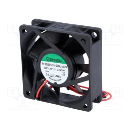 1 pcs x SUNON - PE60201B1-000U-A99 - Fan: DC, axial, 12VDC, 60x60x20mm, 46.72m3/h, 39dBA, ball bearing