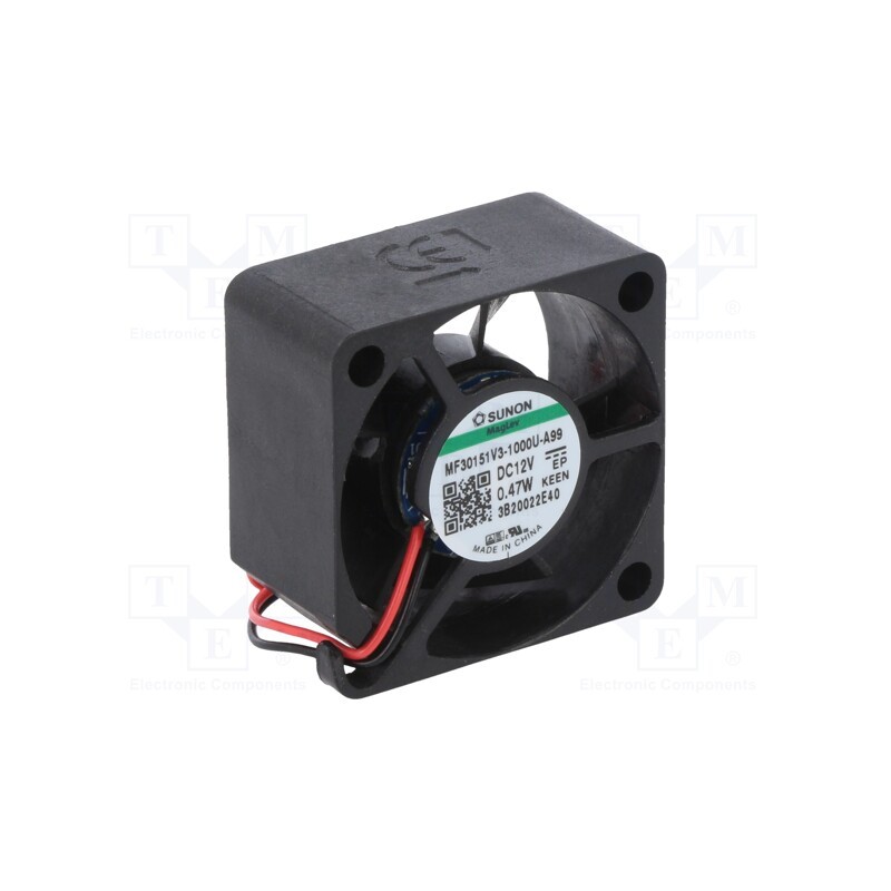 1 pcs x SUNON - MF30151V3-1000U-A99 - Fan: DC, axial, 12VDC, 30x30x15mm, 4.57m3/h, Vapo, 4600rpm