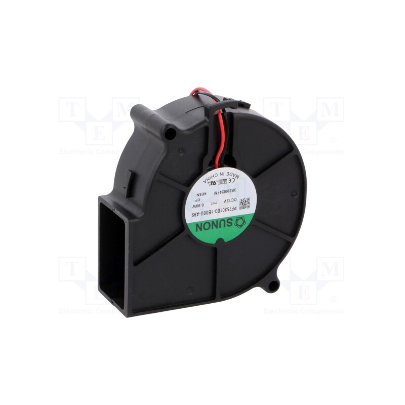 1 pcs x SUNON - PF75301B3-1B00U-A99 - Fan: DC, blower, 12VDC, 75x75x30mm, 18.35m3/h, 32.9dBA, 2400rpm
