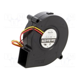 1 pcs x SANYO DENKI - 9BD12FC6-1 - Fan: DC, blower, 12VDC, Ø76x20mm, 15m3/h, 39dBA, ball bearing