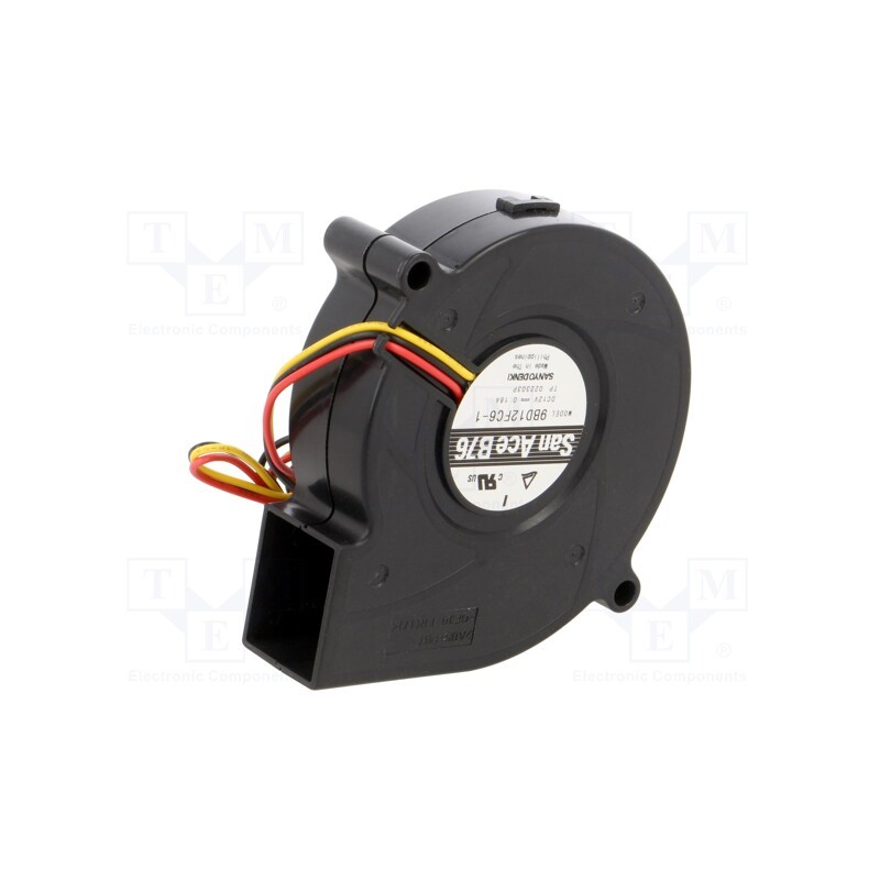 1 pcs x SANYO DENKI - 9BD12FC6-1 - Fan: DC, blower, 12VDC, Ø76x20mm, 15m3/h, 39dBA, ball bearing