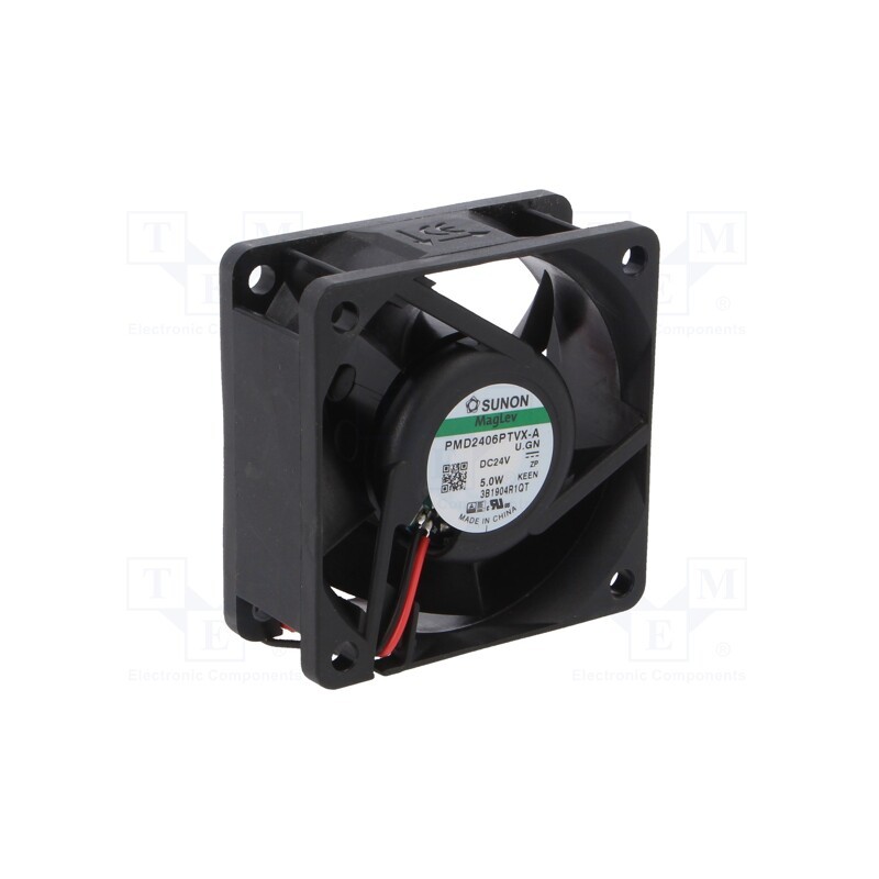 1 pcs x SUNON - PMD2406PTVX-A.U.GN - Fan: DC, axial, 24VDC, 60x60x25mm, 67.95m3/h, 45dBA, Vapo, 7600rpm