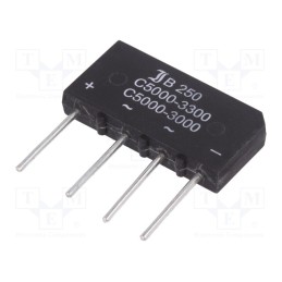 1 pcs x DIOTEC SEMICONDUCTOR - B40C5000A - Bridge rectifier: single-phase, Urmax: 80V, If: 5A, Ifsm: 150A, flat