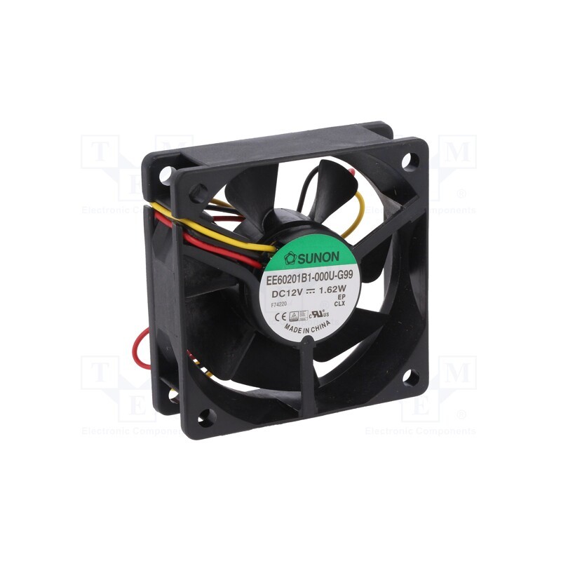 1 pcs x SUNON - EE60201B1-000U-G99 - Fan: DC, axial, 12VDC, 60x60x20mm, 39.08m3/h, 34.5dBA, ball bearing