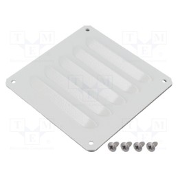 1 pcs x SCHNEIDER ELECTRIC - NSYCAG104X95LM - Guard, steel, Cutout: 95x104mm, IP23, Mounting: screw, RAL 7035