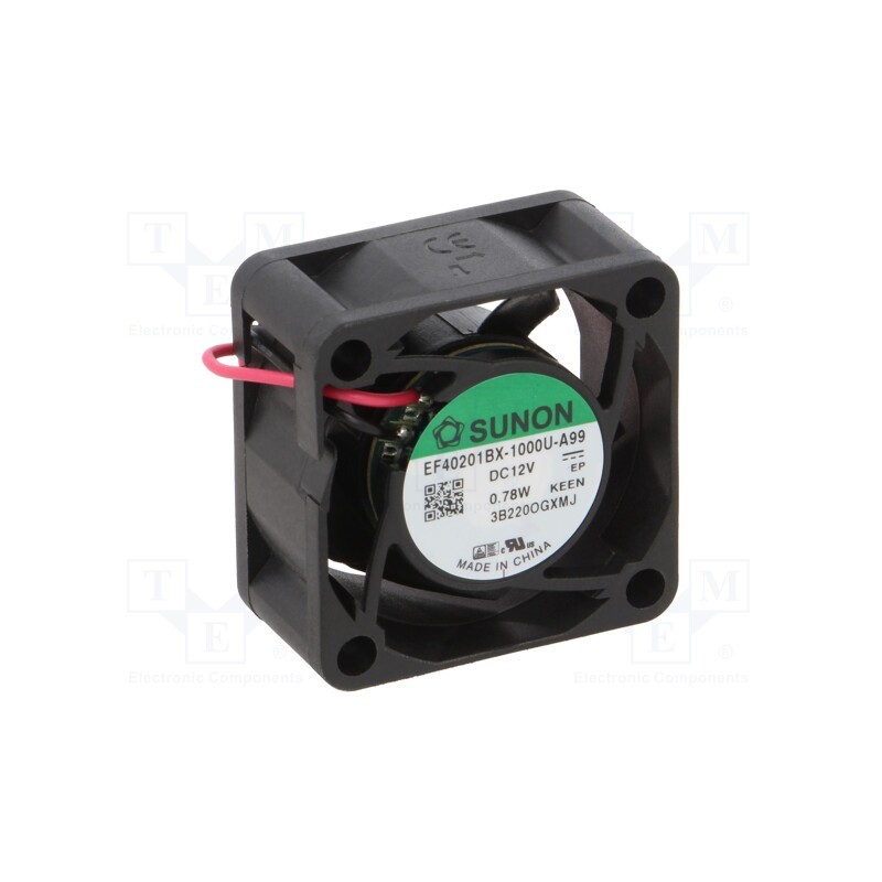 1 pcs x SUNON - EF40201BX-1000U-A99 - Fan: DC, axial, 12VDC, 40x40x20mm, 18.7m3/h, 28.5dBA, ball bearing