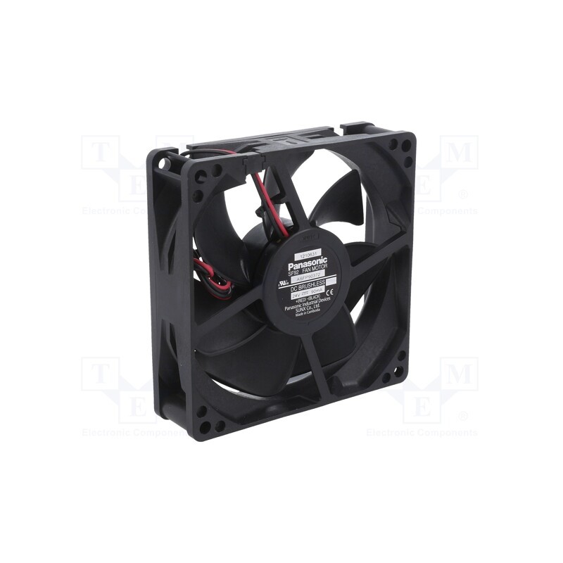 1 pcs x PANASONIC - ASFP90372 - Fan: DC, axial, 24VDC, 92x92x25mm, 76.8m3/h, 29dBA, ball bearing