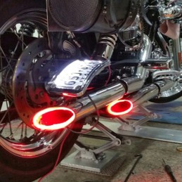 LED exhaust pipe lighting for quad motorcycle