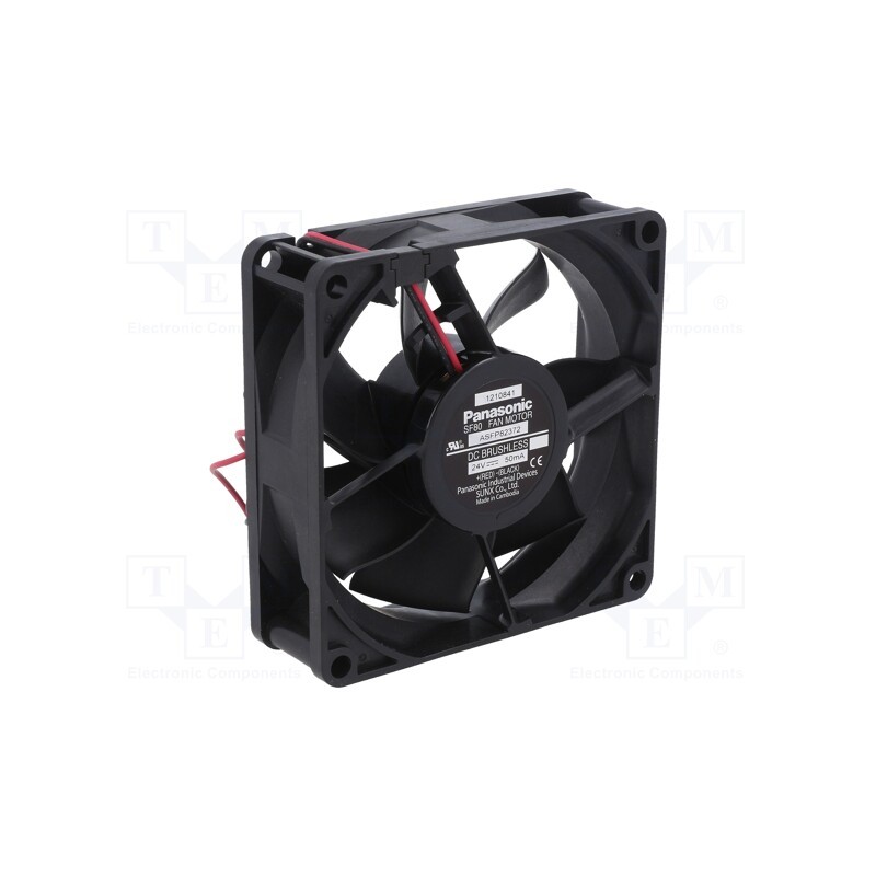 1 pcs x PANASONIC - ASFP82372 - Fan: DC, axial, 24VDC, 80x80x25mm, 51.6m3/h, 22dBA, ball bearing
