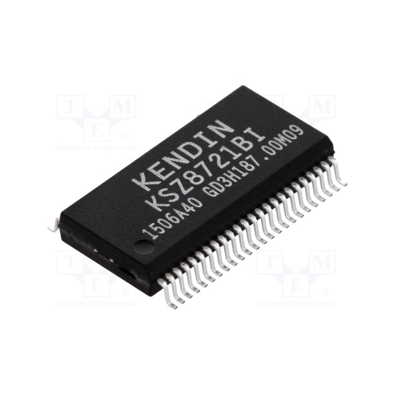 1 pcs x MICROCHIP TECHNOLOGY - KSZ8721BI - IC: transceiver, 10/100Base-T, MDC,MDI,MDI-X,MDIO,MII,RMII