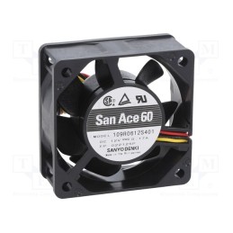1 pcs x SANYO DENKI - 109R0612S401 - Fan: DC, axial, 12VDC, 60x60x25mm, 39m3/h, 33dBA, ball bearing