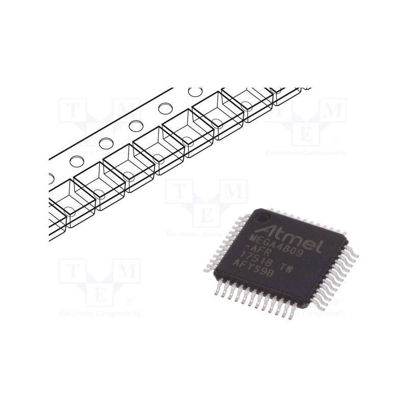 1 pcs x MICROCHIP TECHNOLOGY - ATMEGA4809-AFR - IC: AVR microcontroller, TQFP48, 256BEEPROM,4kBSRAM,48kBFLASH