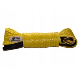 Yellow synthetic rope for winch, 5 mm, 15 m