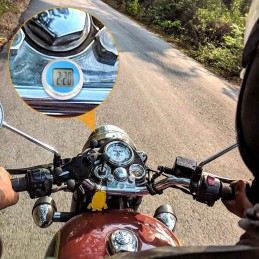 Mini motorcycle watch attached to quad motor