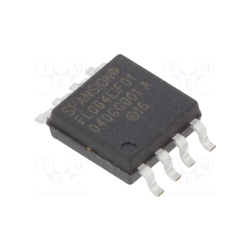 1 pcs x INFINEON (CYPRESS) - S25FL064LABMFI010 - IC: FLASH memory, 64MbFLASH, SPI, 108MHz, 2.7÷3.6V, SO8, serial