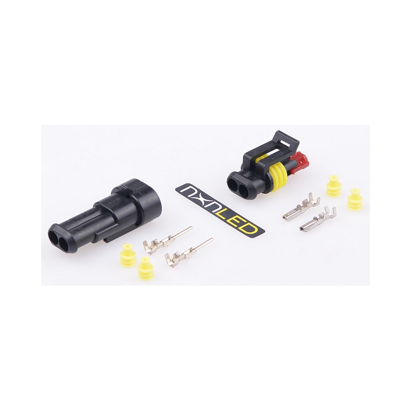 Connector, hermetic connector, 2 pin cube, LED lamp
