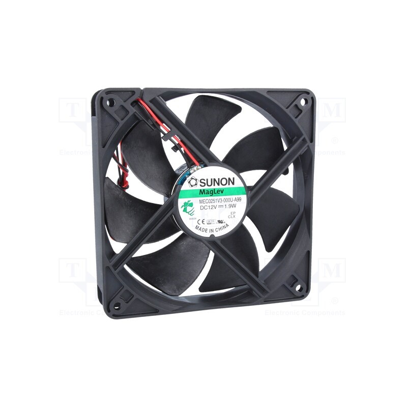 1 pcs x SUNON - MEC0251V3-000U-A99 - Fan: DC, axial, 12VDC, 120x120x25mm, 127.4m3/h, 34dBA, Vapo, 24AWG