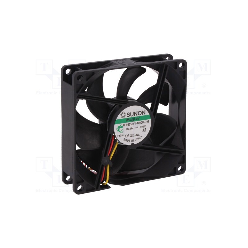 1 pcs x SUNON - MF92252V1-1000U-G99 - Fan: DC, axial, 24VDC, 92x92x25mm, 87.5m3/h, 34dBA, Vapo, Out: F type