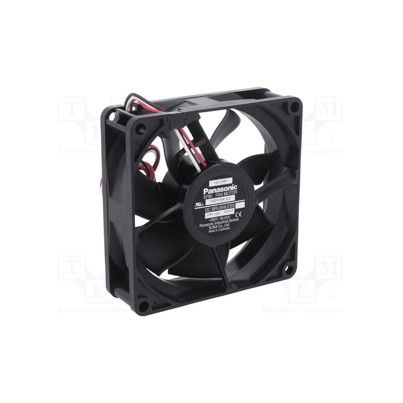 1 pcs x PANASONIC - ASFP84392 - Fan: DC, axial, 24VDC, 80x80x25mm, 44.4m3/h, 19dBA, ball bearing