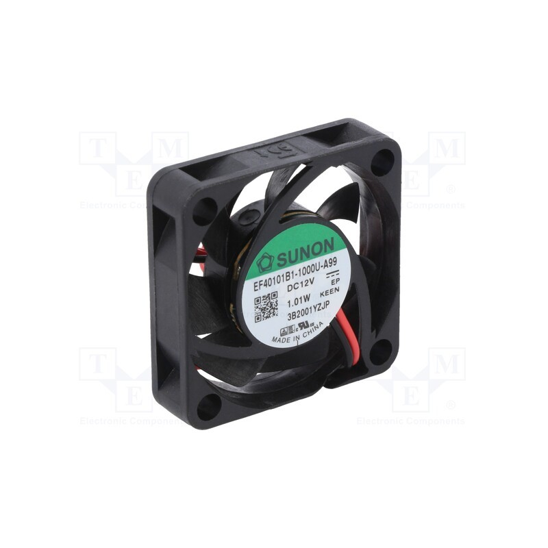 1 pcs x SUNON - EF40101B1-1000U-A99 - Fan: DC, axial, 12VDC, 40x40x10mm, 13.59m3/h, 27.3dBA, ball bearing