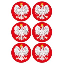 Eagle emblem round sticker, 6 pcs