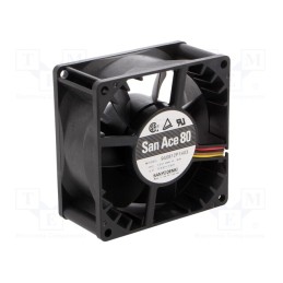 1 pcs x SANYO DENKI - 9G0812P1H03 - Fan: DC, axial, 80x80x38mm, 138m3/h, 49dBA, ball bearing, 5700rpm