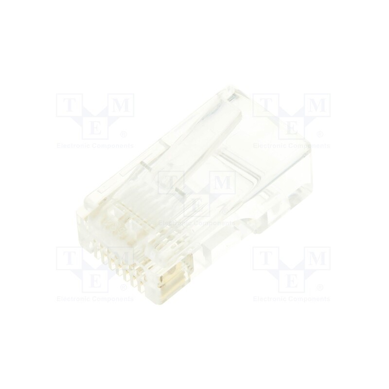 15 pcs x HSM - C0020-88RANJ40R - Plug, RJ45, PIN: 8, Cat: 5e, unshielded,pass through, gold-plated