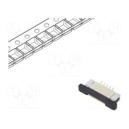 15 pcs x Amphenol Communications Solutions - F52Q-1A7A1-11005 - FFC/FPC, F52Q, PIN: 5, top contacts,ZIF, SMT, 50V, 500mA, tinned