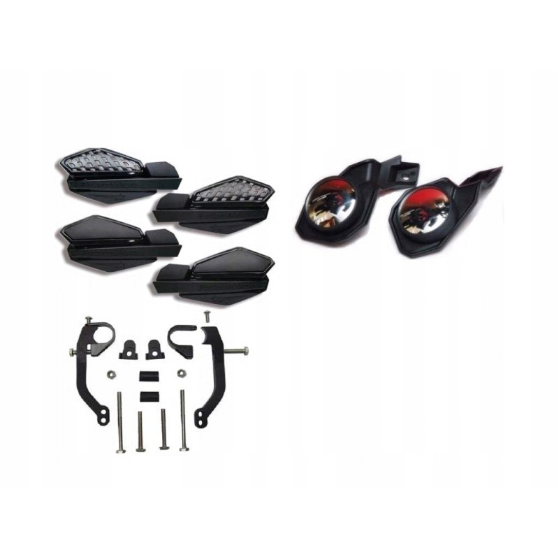 Handbars, hand guards, powermadd mirrors kit
