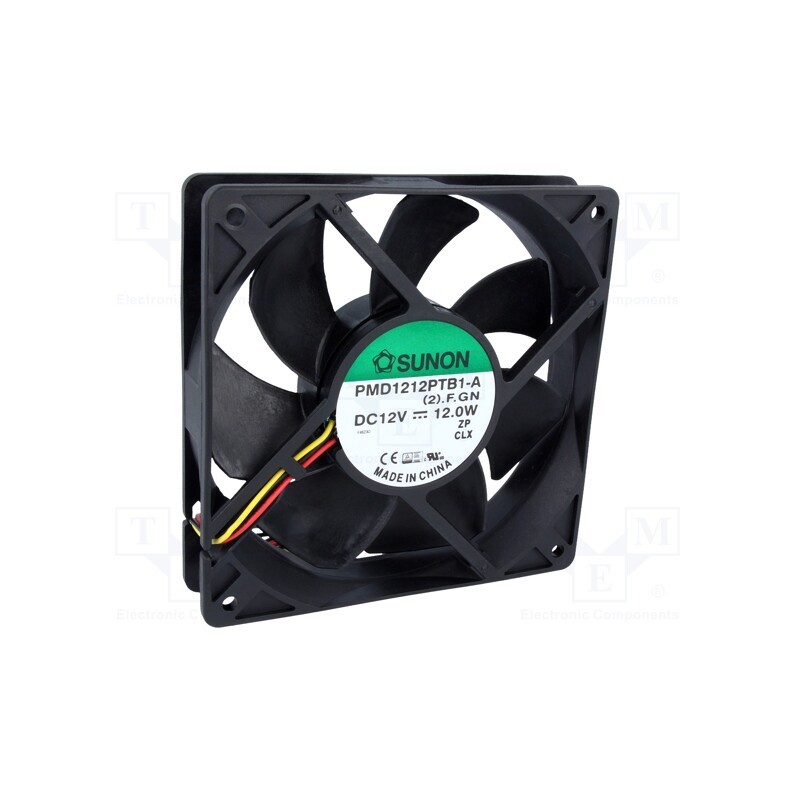 1 pcs x SUNON - PMD1212PTB1-A.(2).F.GN - Fan: DC, axial, 12VDC, 120x120x25mm, 254.84m3/h, 54dBA, Out: F type