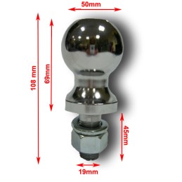 Towbar ball for quad ATV quad thread hook