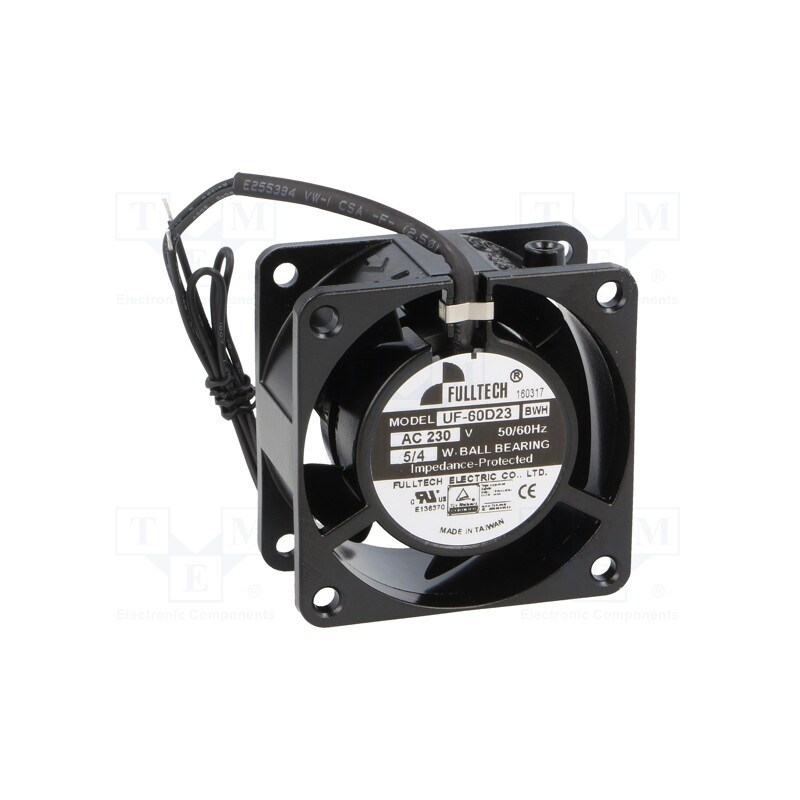 1 pcs x FULLTECH - U60D23B-H - Fan: AC, axial, 230VAC, 60x60x30mm, 13.76m3/h, 27dBA, ball bearing