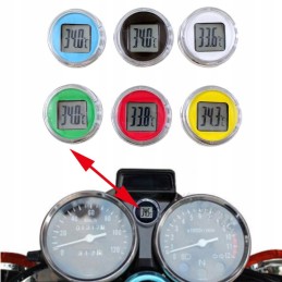 Mini motorcycle thermometer attached to quad bike