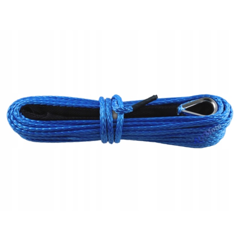 Synthetic rope for a winch, 6mm, 15m, blue