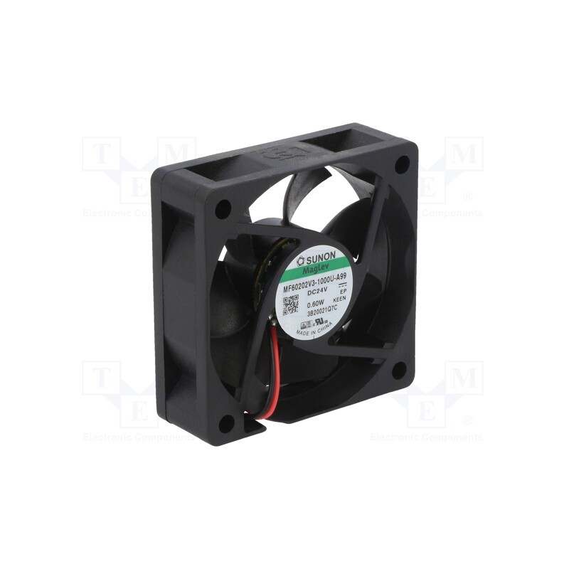 1 pcs x SUNON - MF60202V3-1000U-A99 - Fan: DC, axial, 24VDC, 60x60x20mm, 28.03m3/h, 21dBA, Vapo, 3100rpm