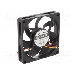 1 pcs x SANYO DENKI - 9GA0824H7001 - Fan: DC, axial, 24VDC, 80x80x15mm, 53.4m3/h, 29dBA, ball bearing