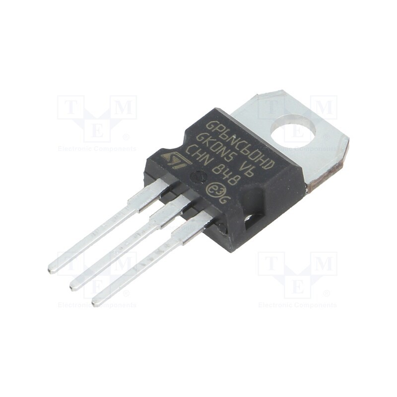 1 pcs x STMicroelectronics - STGP6NC60HD - Transistor: IGBT, 600V, 15A, 56W, TO220AB