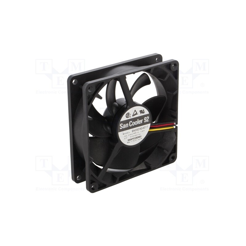 1 pcs x SANYO DENKI - 9A0924G4011 - Fan: DC, axial, 24VDC, 92x92x25mm, 105.6m3/h, 43dBA, ball bearing