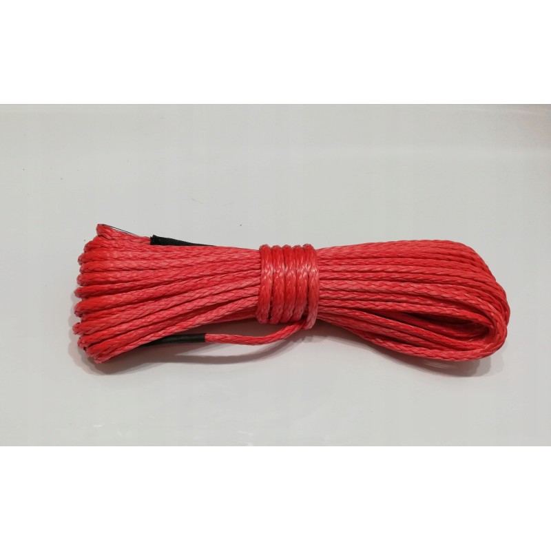 Synthetic rope for winch, 5mm 15m, red
