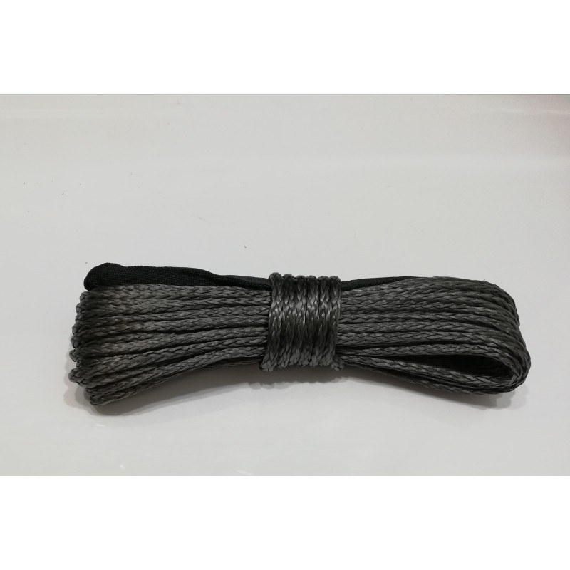 Synthetic rope for a winch, 6mm, 15m, black