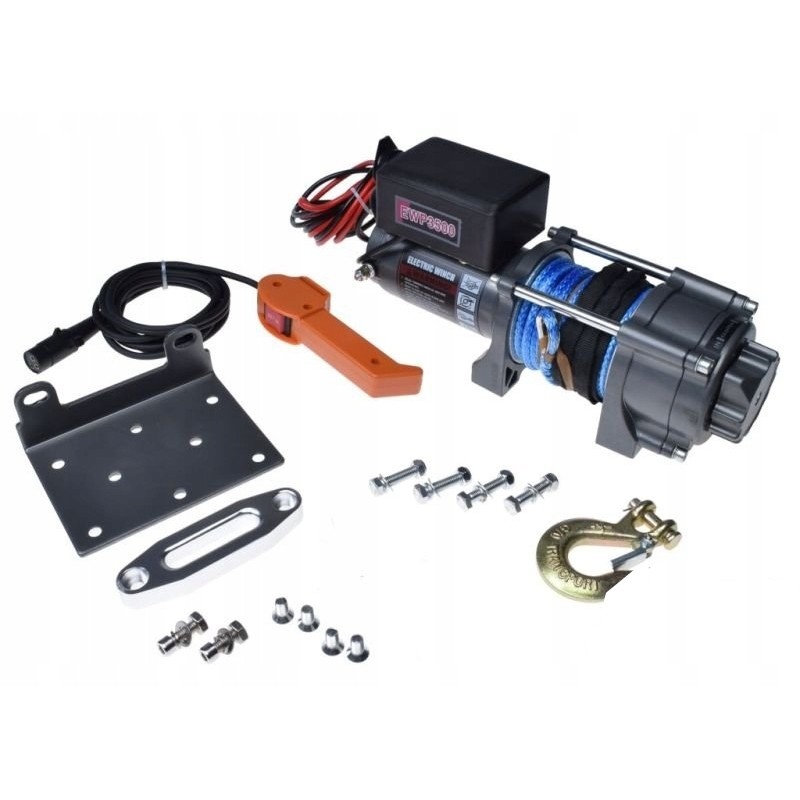 Quad ATV winch 1587kg 12v synthetic rope